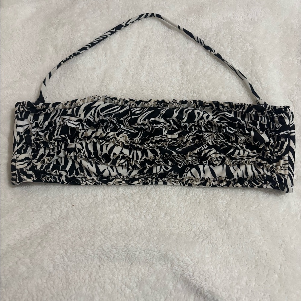 Black and White Ruched Headband